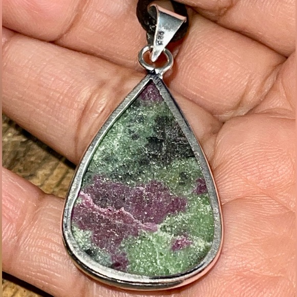Anyolite Ruby Red Zoisite Pendant 2” - Picture 7 of 15